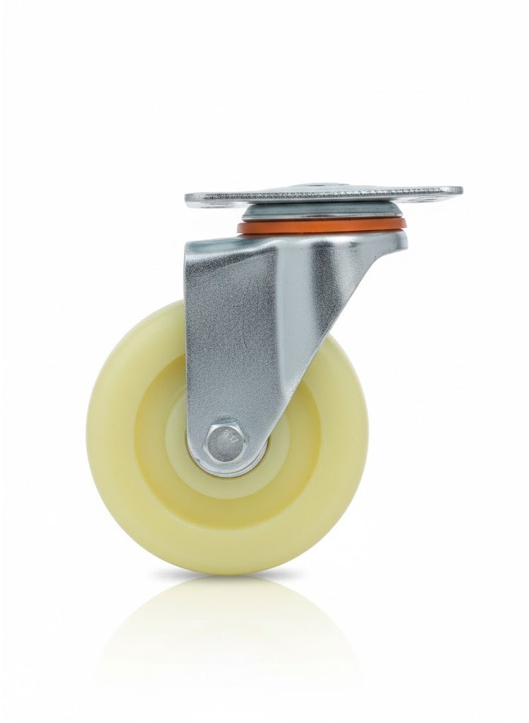 5" High Quality Material Handling Equipment Heavy Duty Nylon Caster Wheels pack of 4 Pcs 2 With Brakes and 2 Without Brakes - Image 4